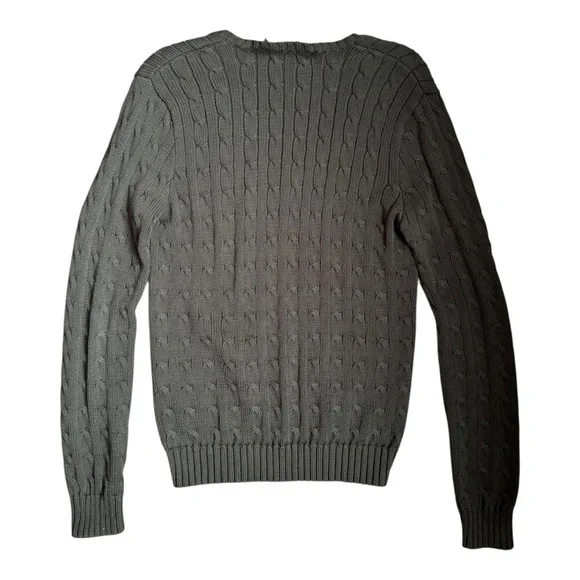 Ralph Lauren Sport Cabled Cotton V-Neck Sweater Hong Kong Women’s Size L - Picture 6 of 8